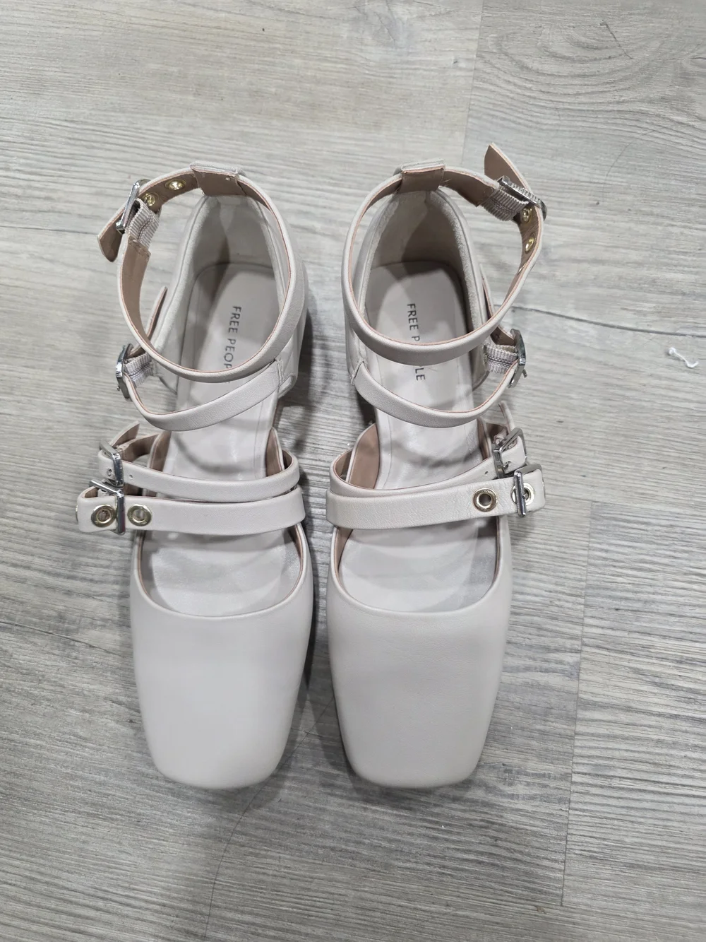 Free People Hart Flat in the beige/cafe colorway
